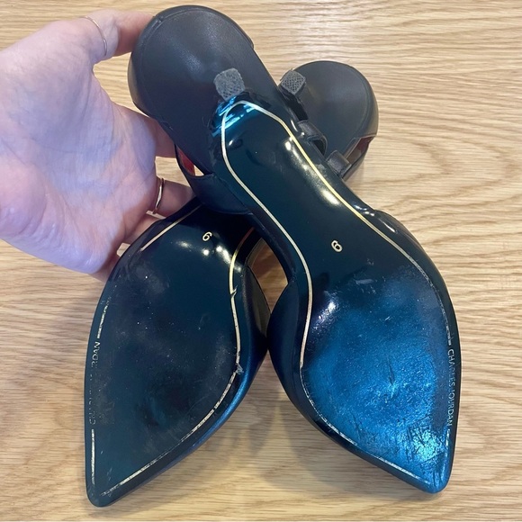 Charles Jourdan Black Heels with Red Interior - Picture 6 of 6
